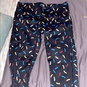 Feed Me Fight Me sprinkle athletic leggings